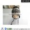 Hot Selling 100% Acrylic Knitted Earflap Hat With Jacquard Pattern In Grey