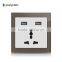 electric 2 pin and 3 pin socket with wall switch, blank plate switch cover