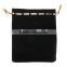 China Factory Customized Velvet Black Jewelry Bag Wholesales B197