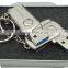 Silver Twister USB Metal Memory Stick 16gb With Keychain