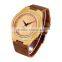 Japan Quartz Lover Watches with Genuine Leather Strap Bamboo Case Couple Watches