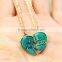 Silver Plated Alloy Bottom Glass Stone Heart Necklace for Girlfriend