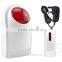 Low price outdoor/indoor battery powered 110db sound LED flash Wireless Flashing Light Siren for alarm system