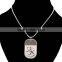 Engraved Stainless Steel Floating Pendant Dog Tags Necklace