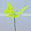 Hot Sale in France and Uk 5 Inch Fluttering Plastic Fluorescent Butterfly Garden Deco Sticks