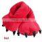 Big Feet Foot Animal Yellow Red Pink Green Black Gray Blue Bear Claw Paw Plush Slippers Home Women Men
