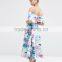  Newest Fashion Prom Dress Ladies Midi Clothes With Floral Print