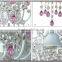 Isabella Crystal Chandelier in White with Pink Crystals kids Chandelier ceiling lighting MD2589                        
                                                Quality Choice