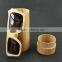 Square bamboo frame Sunglasses with cylinder box