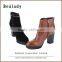 Wholesale fashion sheep suede leather 8cm high heel ankle boots