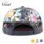 Cheap 6 panel floral snapback hat with leather patch