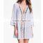 Women Fashion Hollow Out Embroidered Attractive Bikini Beach Holiday Blouse