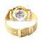 JD515 custom logo luxury gold mesh chronograph fancy wrist watch for ladies