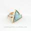 Wholesale fashion turquoise triangle diamond ring