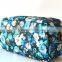 Large space floral cosmetic bag with hanger Customed leather LOGO