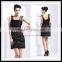 Sexy backless sleeveless latest fashion lace girls party dresses 8026