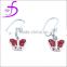 Butterfly shape silver925 children enamel earring