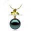 Elegant Silver Beads Charms Nature Butterfly Pearl Pendant