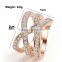 2016 Alibaba Rose Gold Plated Ring Jewelry Inlaid white CZ Stone For Women Engagement Ring