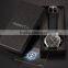 Stainless Steel Black Dial Leather Strap Analog Date Quartz Men Business Watch