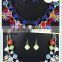 No.1 yiwu & ningbo commission agent wanted fashion colorful necklace set with bright earrings jewelry sets for holidays