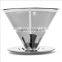Hot Selling One Part Reusable Double Wall Stainless Steel Pour Over Coffee Dripper