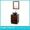 22'' Brown Bathroom Vanity Cabinet White Stone Top Glass Vessel Sink