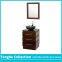 22'' Brown Bathroom Vanity Cabinet White Stone Top Glass Vessel Sink