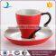 Good price china red ceramic elegant teacup and saucer China Factory