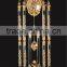 Luxury Italy Style Antique 24K Gold Plated Bronze Mounted Floor Clock, Decorated Pendulum Clock, Crystal & Marble Clock