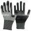 NMSAFETY CE EN388 4343 black smooth nitrile on palm HPPE glove cut level 3 cut resistant glove anti-cut safety working glove