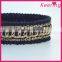 wholesale fashion black tape and gold metal clothing trim WTPE-057