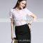 Fashion Ladies Short Sleeve Formal Tops Blouse Cotton Shirt