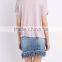MGOO China Manufacturer Blank Organic Cotton T Shirts Woman Deep V Neck Batwing Sleeve T-shirt