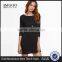 Custom Black Long Sleeve Tee Dress Cotton Spandex Casual Boat Neck Plain Short Tee Dress