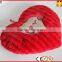 High Quality PV plush material heart shaped pillow with "love" embroidery