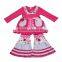 New arrival kids girls long sleeve 2pcs fall boutique outfit baby children wholesale dress pants clothing set autumn brown set