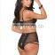 B33578A Hot Sale Sexy Ladies Front Open Deep V Lace up Bra Set