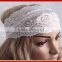 New Design Woman Wide Black Lace Headband/Hot Selling Bohemia Stretchy Lace Pattern Hollow Out Headband Wide Headband