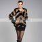 SJ075-01 Strips Design Fur Rabbit Jackets/2016 Winter Jacket Kurti