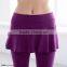 Supplex fitness capri pants with ruffle skirt