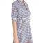 C48 Gingham Cover-Up Boyfriend Beach Shirts Women Long Sleeve