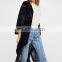 Three Quarter Sleeve Black Long Kimono Dark Paradise Cardigan Femme
