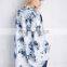 Long sleeve raw hem batwing fashion print kimono, cotton kimono