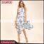 New design halter neck off shoulder casual dress floral print one piece woman dress