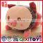 Cute red smile pig hand warmer pillow and cushion