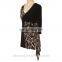 Latest Fashion Blouse Design High Neck Geometric Printed Patchwork Tunic Top