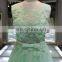 1A1045 Dreamy Light Green Crocheted Lace Sash 3D Flowers Appliqued Sleeveless Evening Dress Prom Dress Bridesmaid Dress