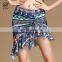 Q-6061 Egyptian Milk silk flower printing short belly dance skirt