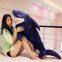 Simulation Big mouth sharp teeth plush toy shark for sleeping as present